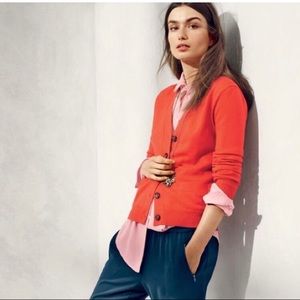 J. Crew Coral Merino Cardigan
